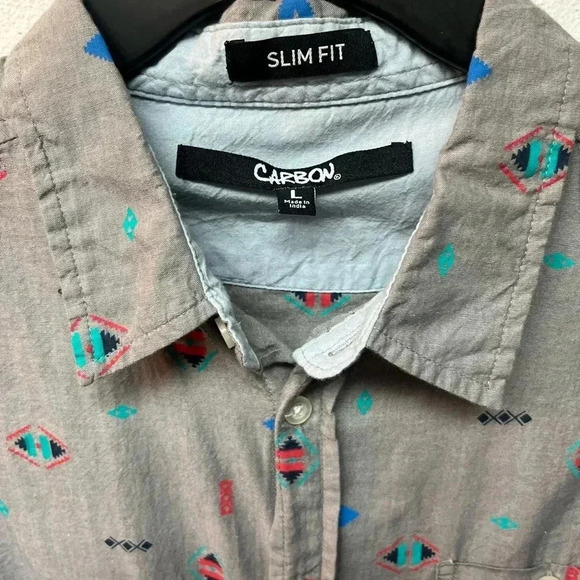 Carbon Long Sleeve Slim Casual Button-Down Shirts for Men - Picture 3 of 5